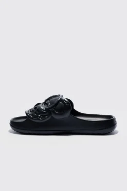 boohooMAN Perforated Evil Teddy Slider | UK| Sliders & Slippers