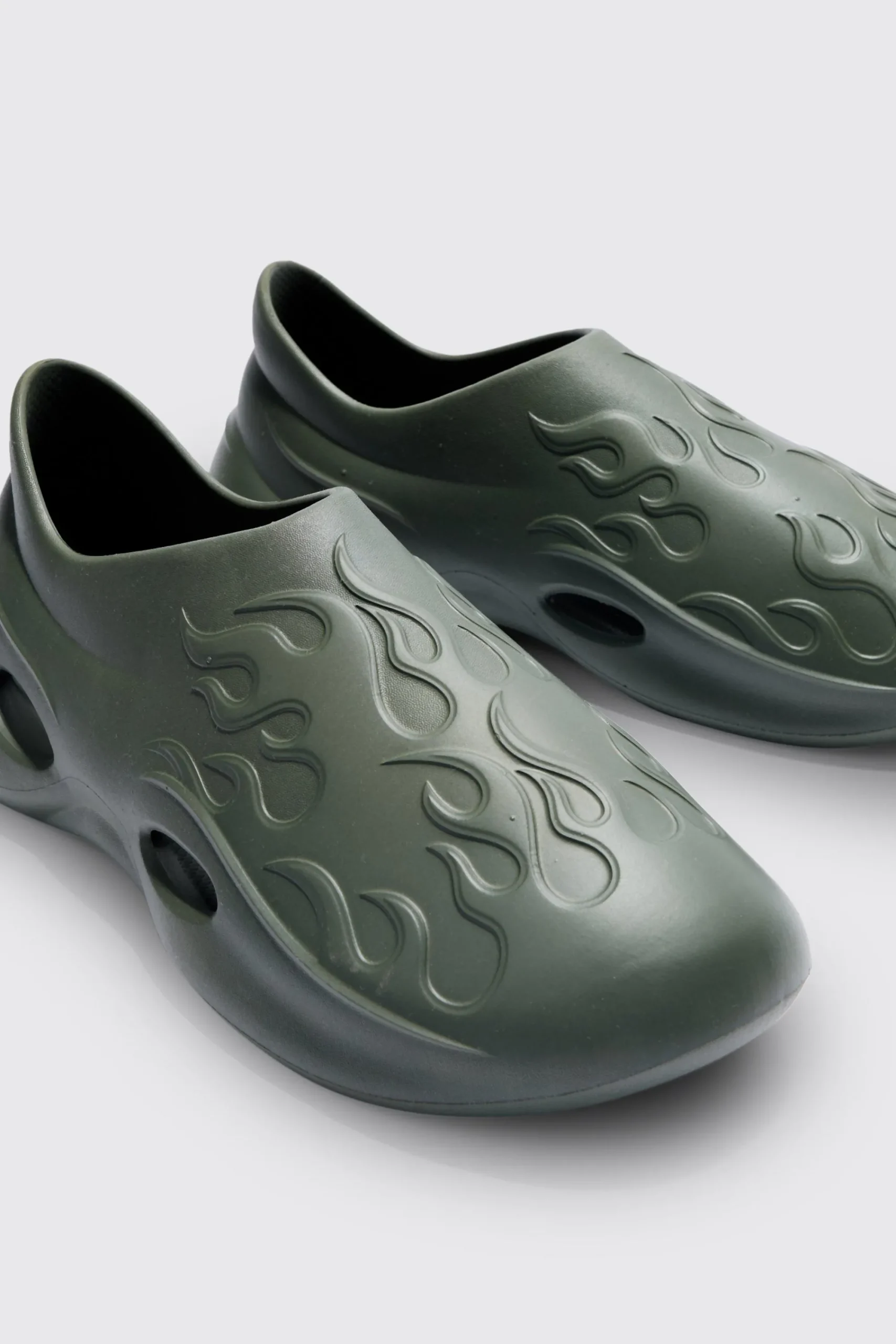 boohooMAN Perforated Flame Moulded Mule | UK| Sliders & Slippers