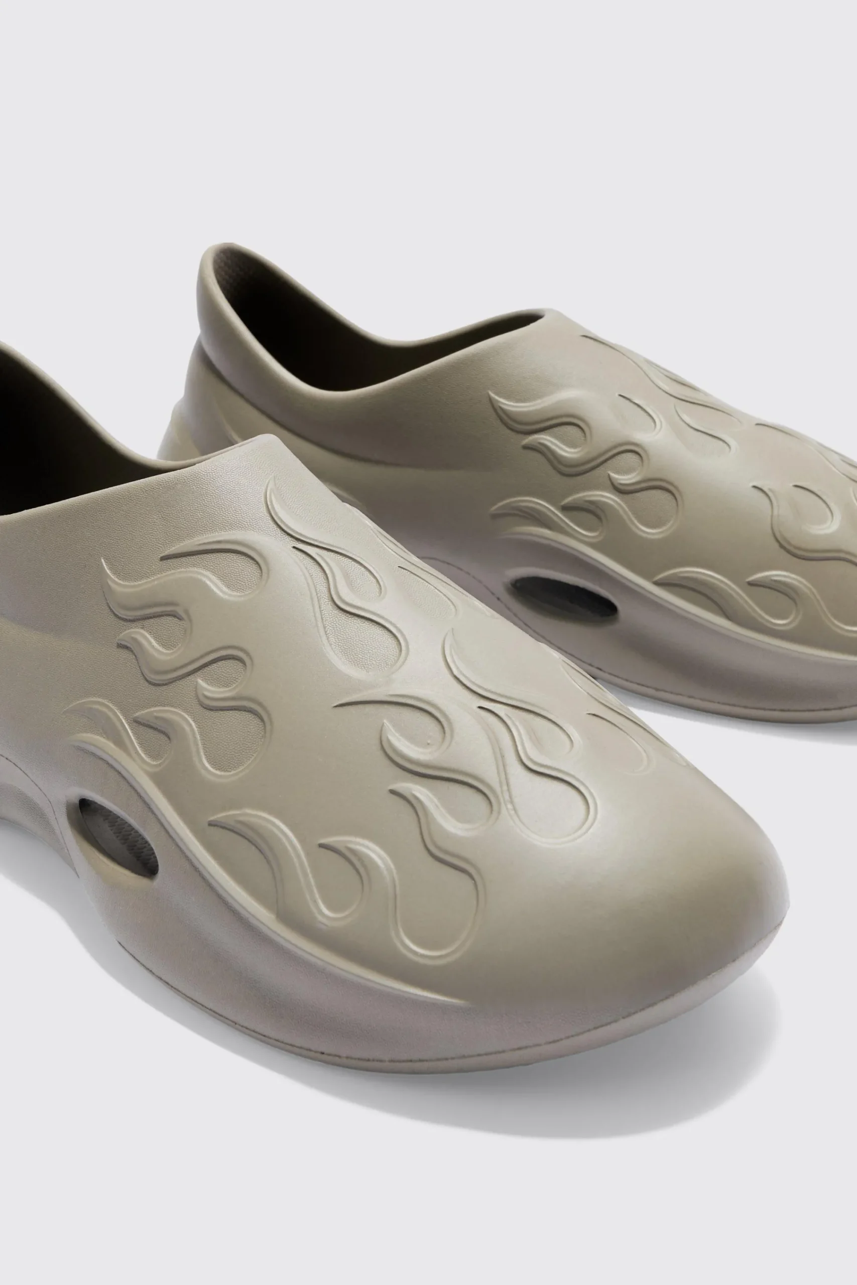 boohooMAN Perforated Flame Moulded Mule | UK| Sliders & Slippers