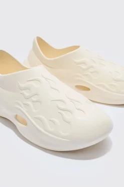 boohooMAN Perforated Flame Moulded Mule | UK| Sliders & Slippers