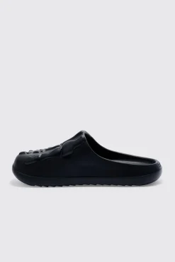 boohooMAN Perforated Skeleton Moulded Mule | UK| Sliders & Slippers