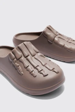 boohooMAN Perforated Skeleton Moulded Mule | UK| Sliders & Slippers