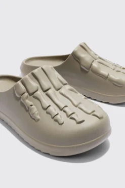 boohooMAN Perforated Skeleton Moulded Mule | UK| Sliders & Slippers