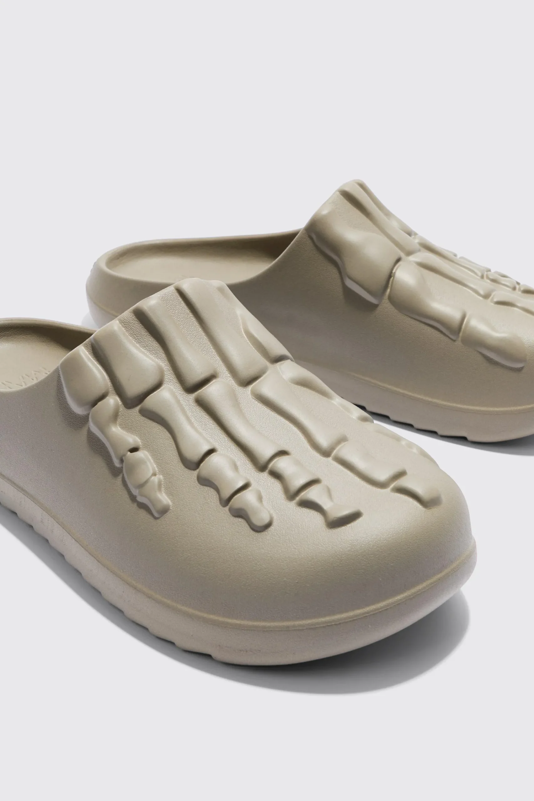 boohooMAN Perforated Skeleton Moulded Mule | UK| Sliders & Slippers