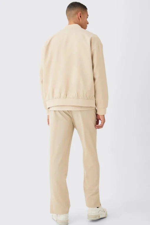 boohooMAN Pinstripe Elasticated Waist Split Hem Trousers | UK| Suits & Tailoring|Trousers