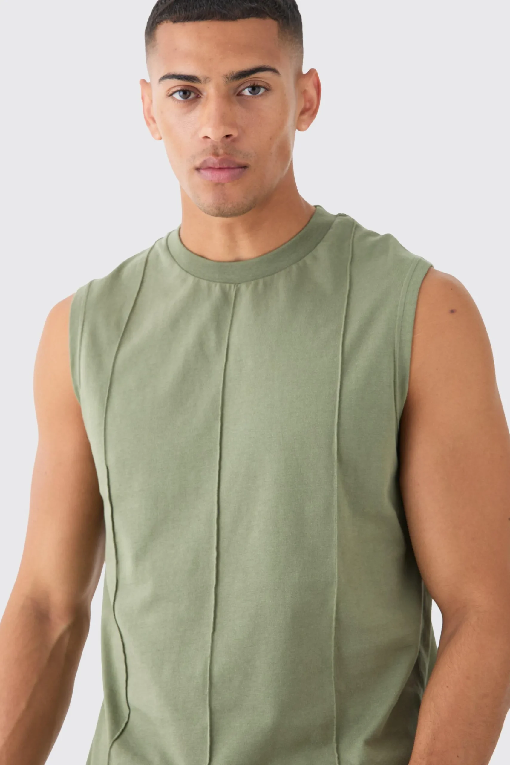 Pintuck Tank | UK^boohooMAN Outlet