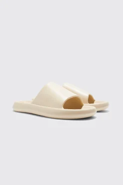 boohooMAN Plain Moulded Slider | UK| Sliders & Slippers