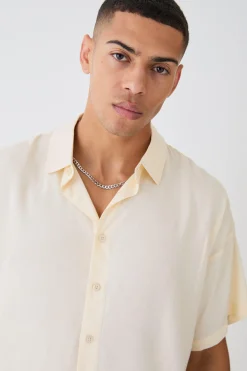 boohooMAN Plain Viscose Boxy Shirt | UK| Shirts