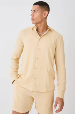 boohooMAN Plain Viscose Long Sleeve Shirt | UK| Shirts