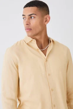 boohooMAN Plain Viscose Long Sleeve Shirt | UK| Shirts