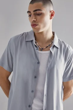 boohooMAN Plain Viscose Short Sleeve Shirt | UK| Shirts