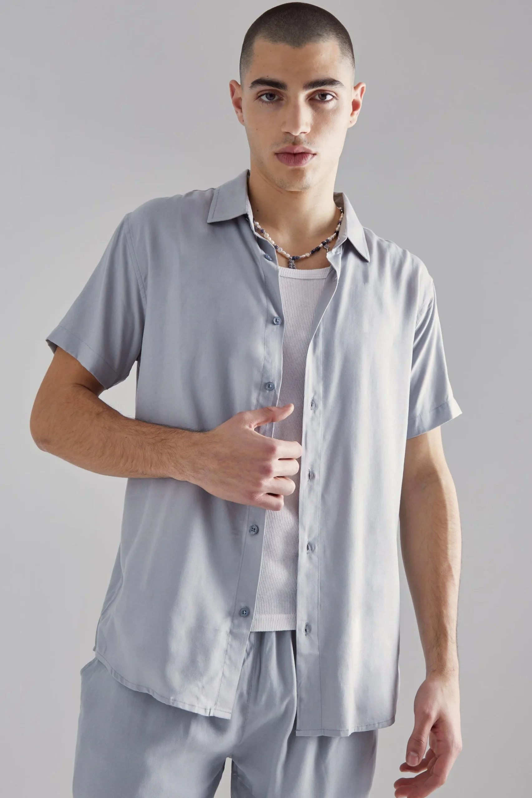boohooMAN Plain Viscose Short Sleeve Shirt | UK| Shirts
