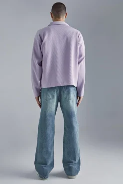 boohooMAN Pleated Boxy Zip Through Collared Shirt | UK| Shirts