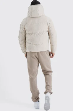 boohooMAN Pleated Puffer With Hood | UK| Coats & Jackets