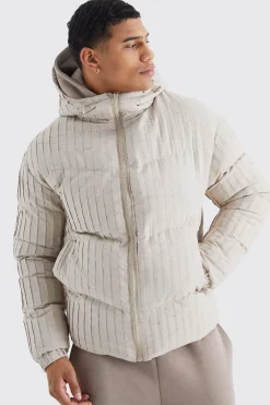 boohooMAN Pleated Puffer With Hood | UK| Coats & Jackets