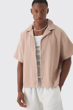 boohooMAN Pleated Short Sleeve Oversized Boxy Shirt | UK| Shirts