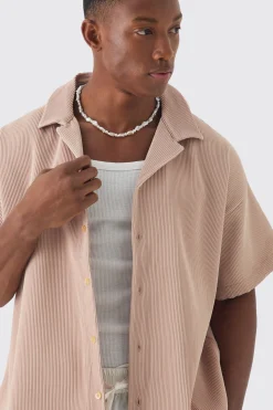boohooMAN Pleated Short Sleeve Oversized Boxy Shirt | UK| Shirts