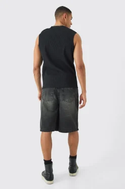 Pleated Sleeveless Tank | UK^boohooMAN Outlet