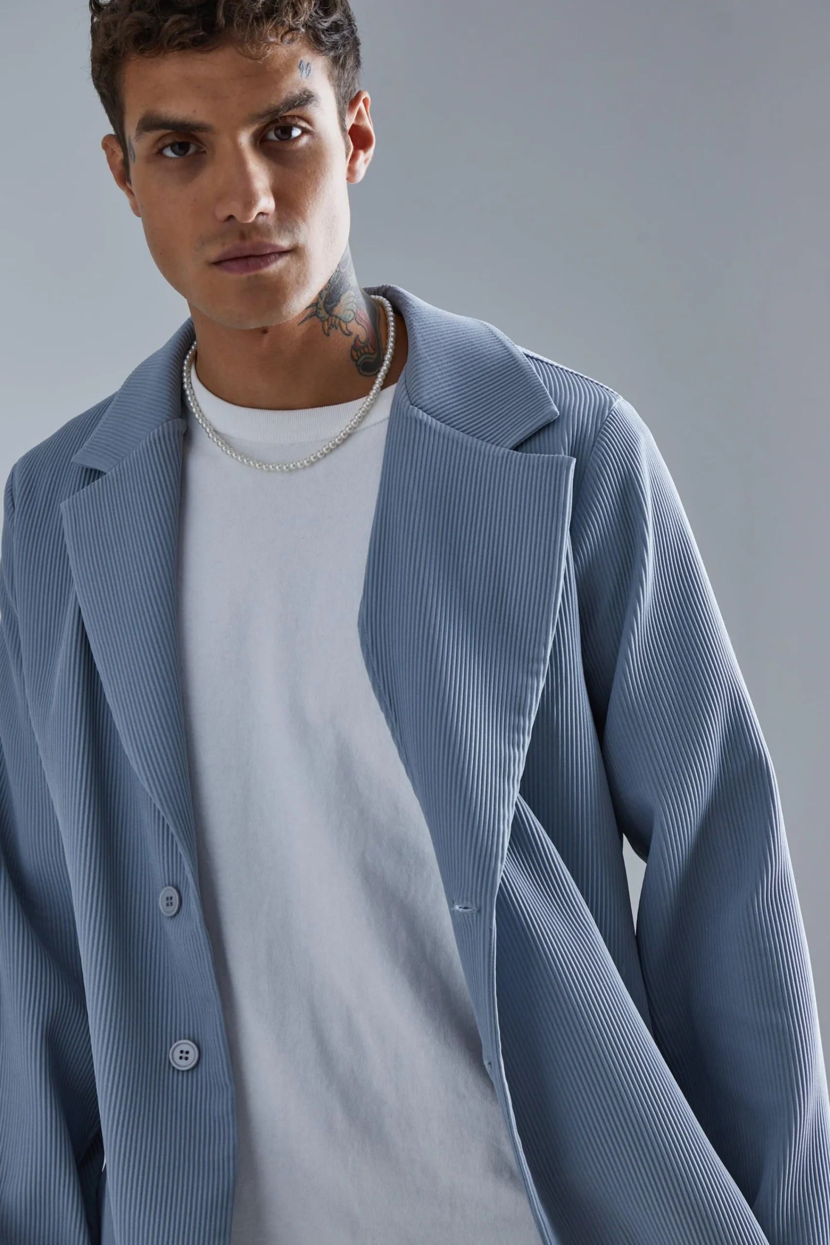boohooMAN Pleated Slim Fit Smart Jacket | UK| Suits & Tailoring