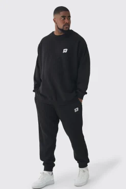 boohooMAN Plus 13 Embroidered Sweat Tracksuit | UK| Tracksuits
