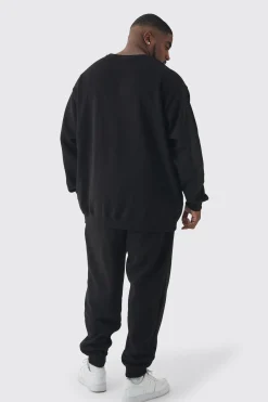 boohooMAN Plus 13 Embroidered Sweat Tracksuit | UK| Tracksuits