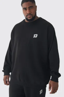 boohooMAN Plus 13 Embroidered Sweat Tracksuit | UK| Tracksuits