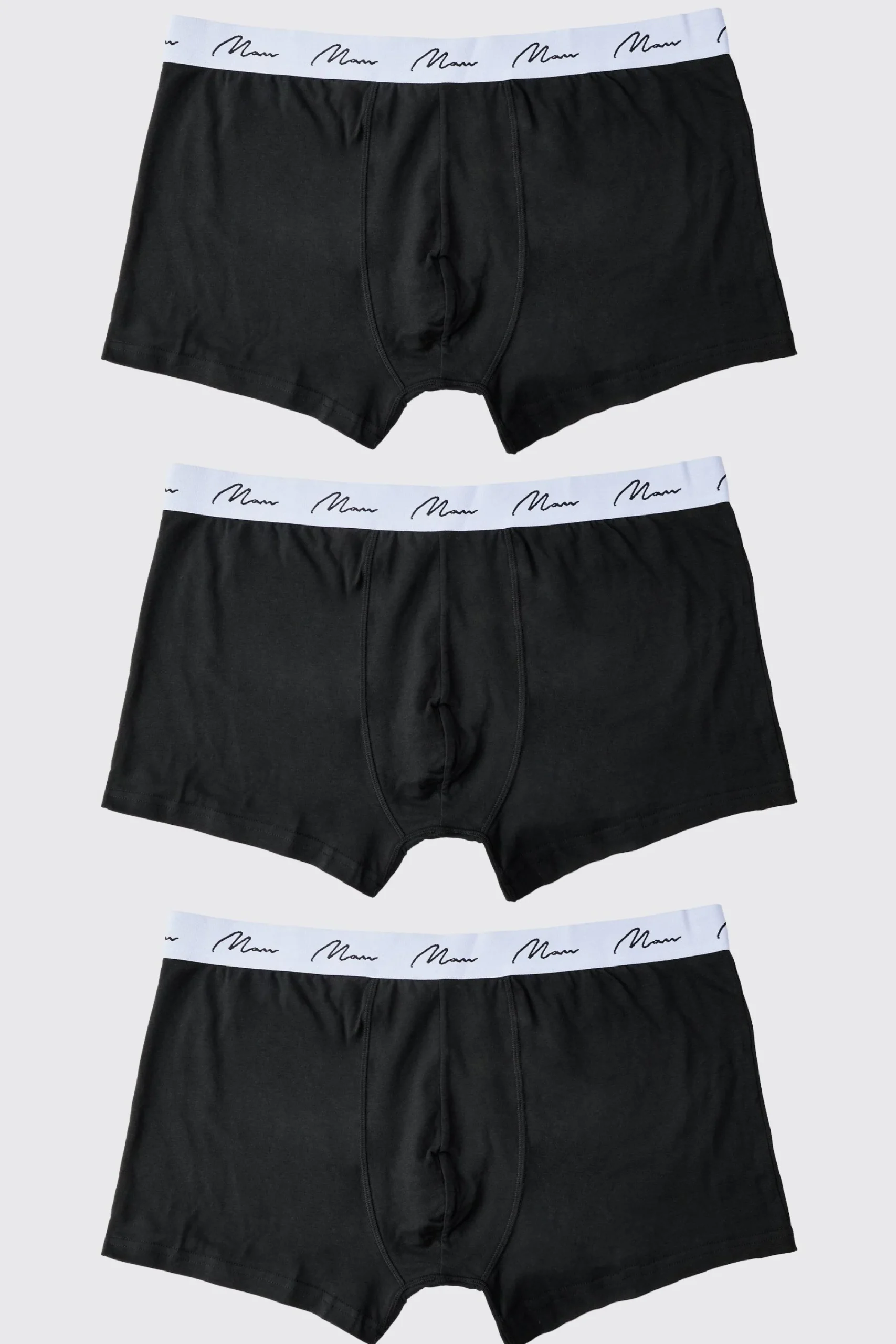 boohooMAN Plus 3 Pack Man Dash Mid Length Trunks | UK| Underwear & Socks|Underwear & Socks