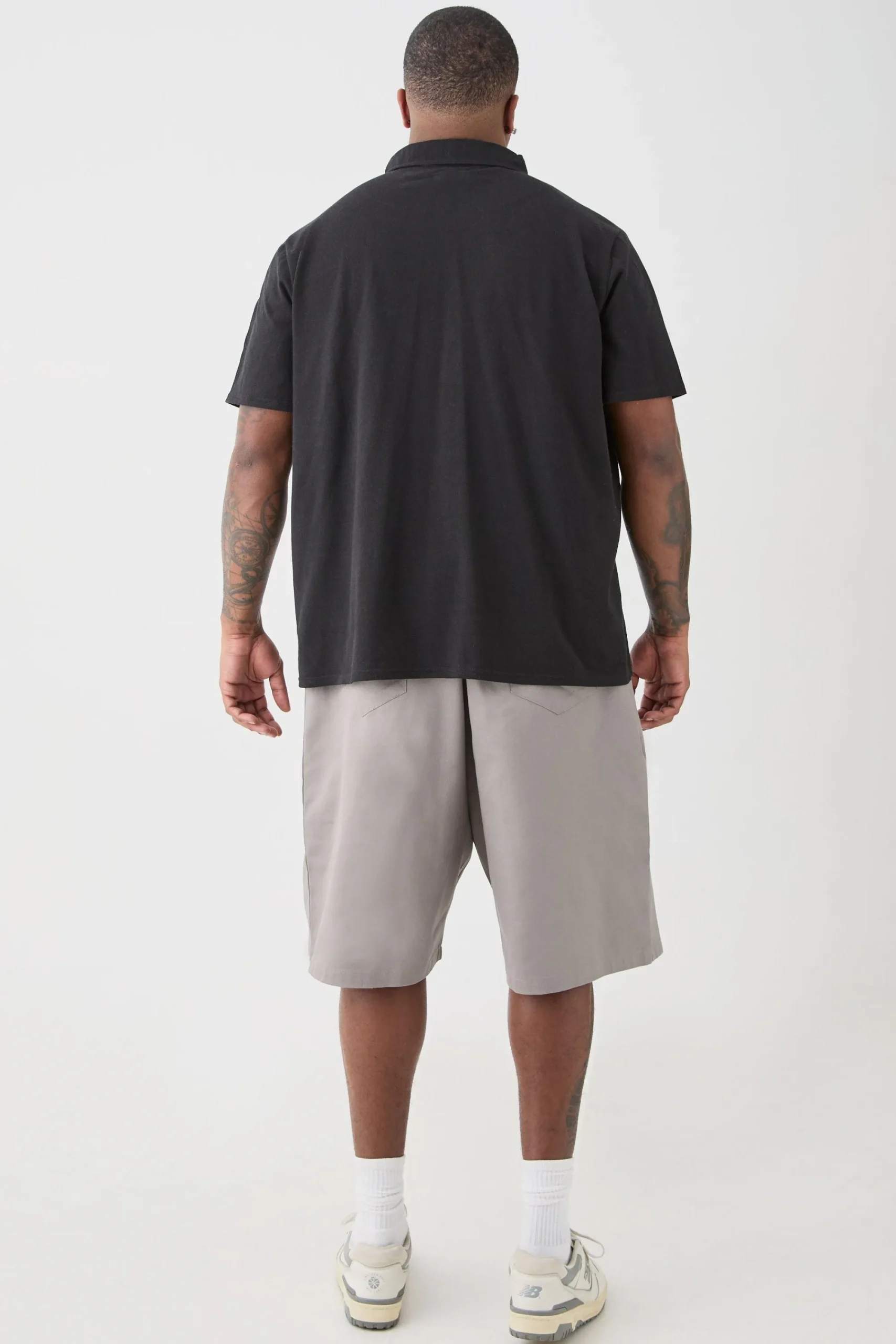 Plus 1/4 Zip Pique Polo | UK^boohooMAN New