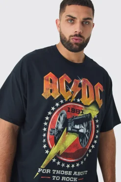 Plus ACDC License Print T-shirt | UK^boohooMAN Best