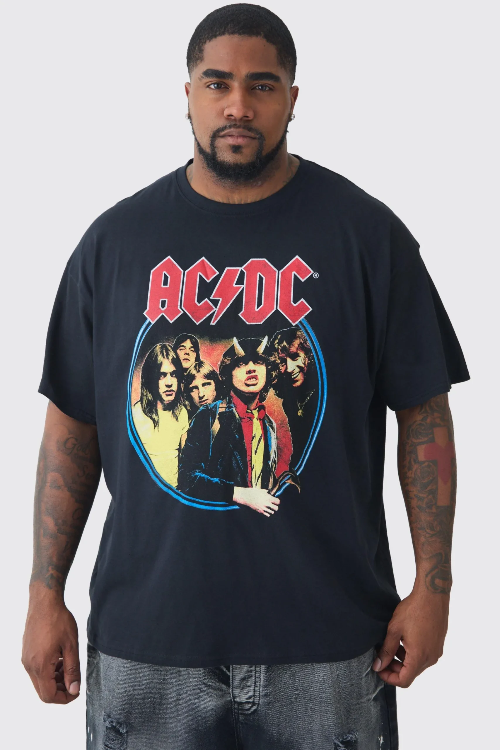 Plus ACDC License Tour Graphic T-shirt | UK^boohooMAN Sale