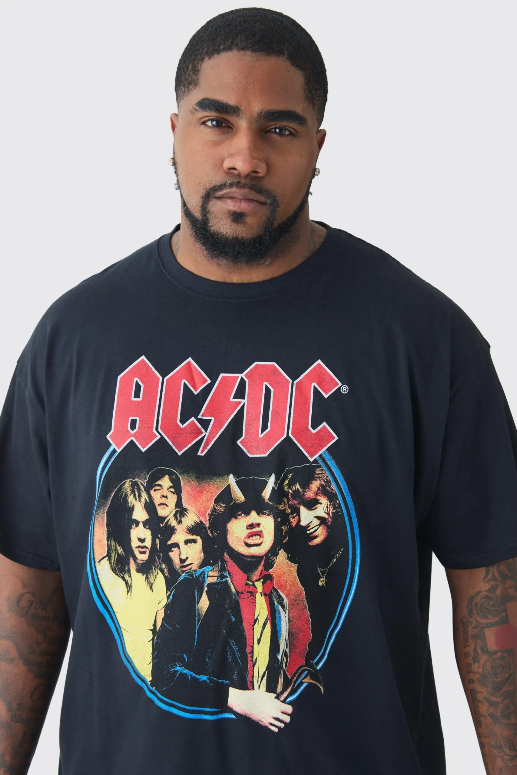 Plus ACDC License Tour Graphic T-shirt | UK^boohooMAN Sale