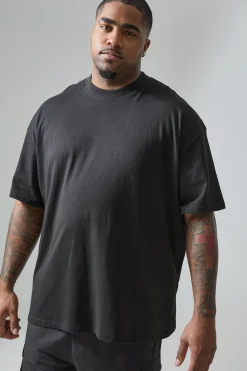 Plus Active Extended Neck Training Dept. Oversized T-shirt | UK^boohooMAN Online