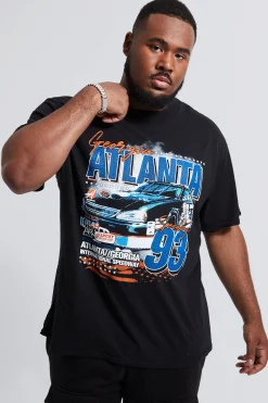 Plus Atlanta Moto Graphic T-shirt | UK^boohooMAN Best