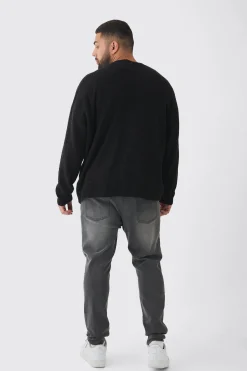 boohooMAN Plus Boucle Knit Drop Shoulder Cardigan | UK| Knitwear