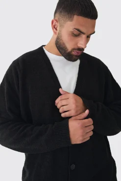 boohooMAN Plus Boucle Knit Drop Shoulder Cardigan | UK| Knitwear