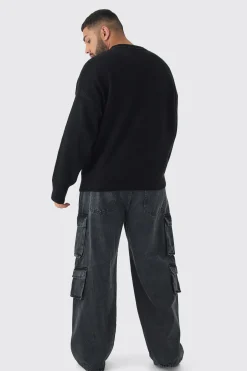 boohooMAN Plus Boucle Knit Renaissance Crew Neck Jumper | UK| Knitwear