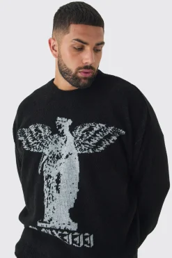 boohooMAN Plus Boucle Knit Renaissance Crew Neck Jumper | UK| Knitwear