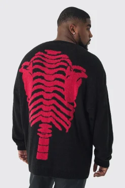 boohooMAN Plus Boucle Knit Skeleton Jumper | UK| Knitwear