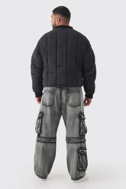 boohooMAN Plus Boxy Peached Square Quilted Bomber Jacket | UK| Coats & Jackets