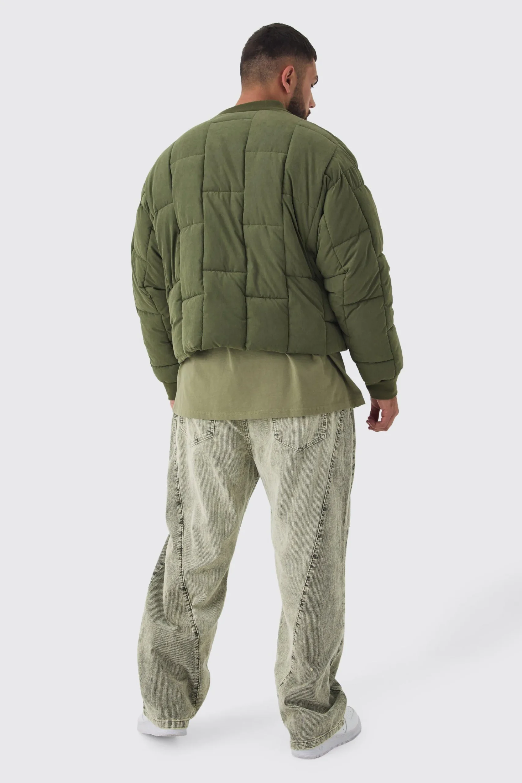 boohooMAN Plus Boxy Peached Square Quilted Bomber Jacket | UK| Coats & Jackets