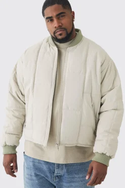 boohooMAN Plus Boxy Quilted Bomber Jacket In | UK| Coats & Jackets