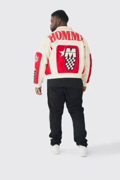 boohooMAN Plus Boxy Twill Homme Moto Bomber | UK| Coats & Jackets