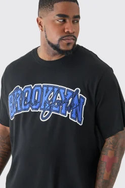 Plus Brooklyn Print T-shirt | UK^boohooMAN New