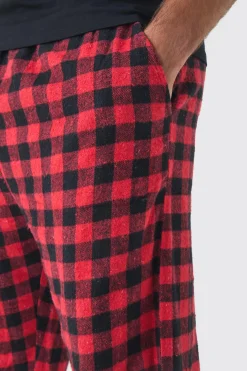 boohooMAN Plus Brushed Check Loungewear Bottoms In | UK| Loungewear