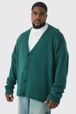 boohooMAN Plus Brushed Contrast Trim Boxy Cardigan | UK| Knitwear