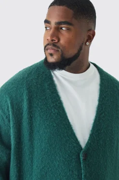 boohooMAN Plus Brushed Contrast Trim Boxy Cardigan | UK| Knitwear