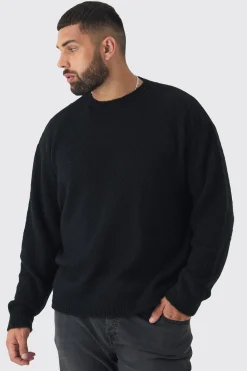 boohooMAN Plus Brushed Knit Crew Neck Oversized Jumper | UK| Knitwear