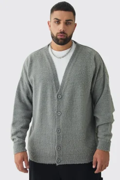 boohooMAN Plus Brushed Knit Oversized Drop Shoulder Cardigan | UK| Knitwear