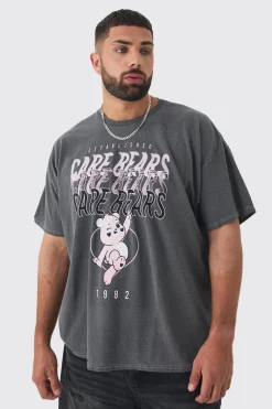 Plus Care Bears License Overdye Print T-shirt | UK^boohooMAN Discount
