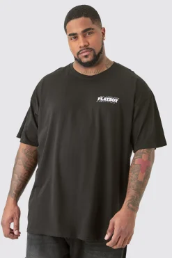 Plus Check Print Playboy T-shirt In | UK^boohooMAN Best